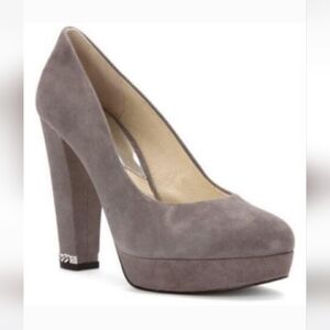 Michael Kors Haven Taupe Suede Platform Pump Size 8.5
